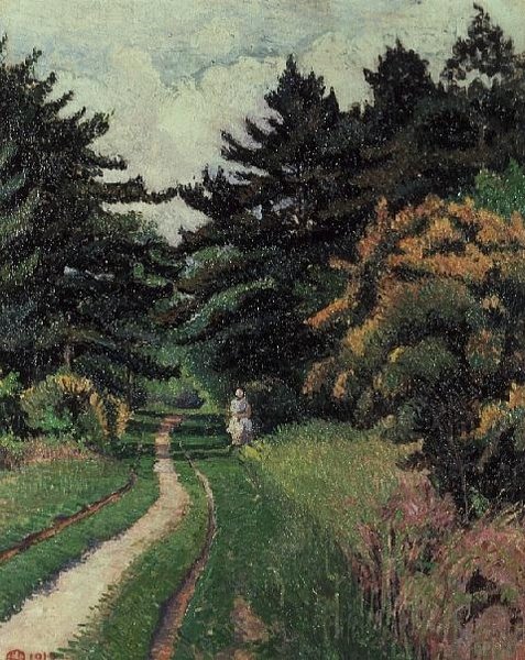 A fenyőerdő a Chipperfield Commonban alkotó: Lucien Pissarro