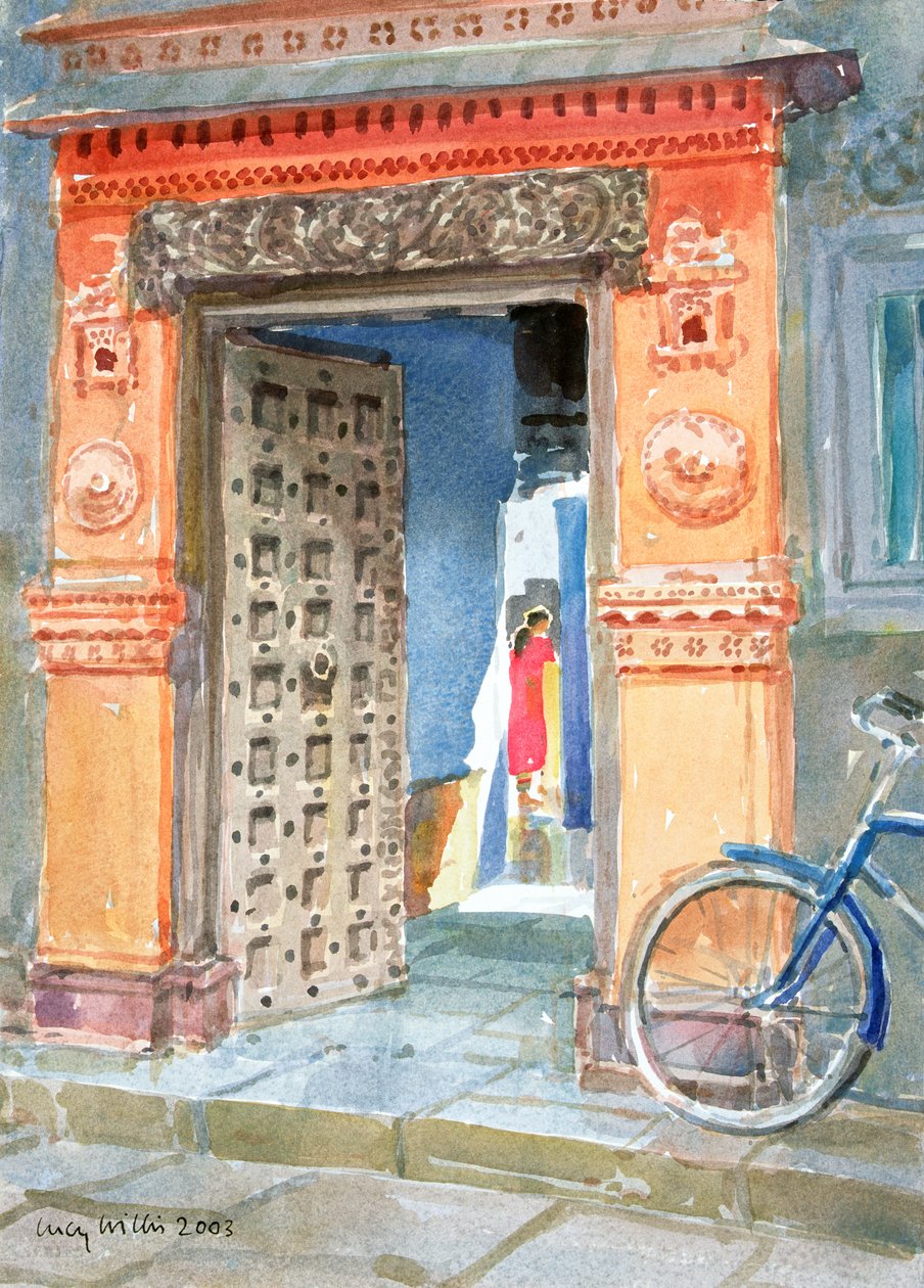 Az óvárosban, Bhuj, 2003 (wc papíron) alkotó: Lucy Willis