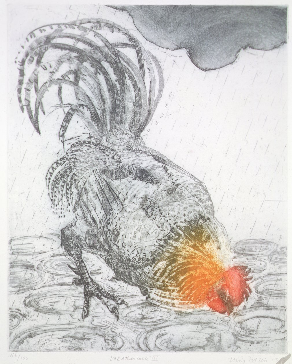 Weathercock II, 1983 (rézkarc papírra) alkotó: Lucy Willis