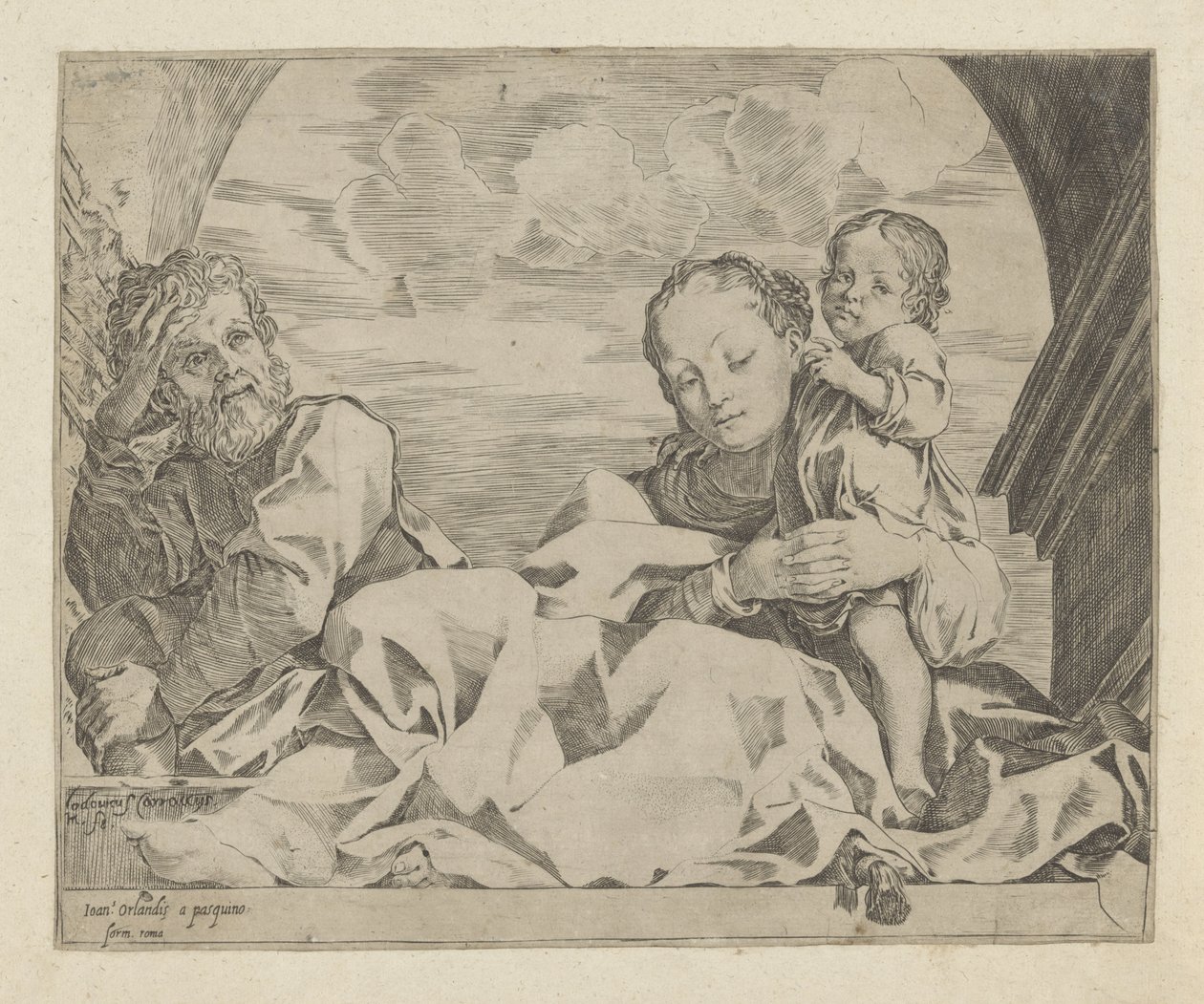 Szent Család egy boltív alatt alkotó: Ludovico Carracci