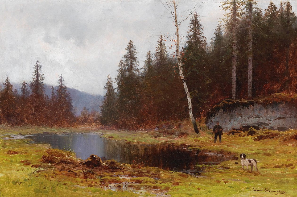 Vadász a tó mellett alkotó: Ludvig Skramstad