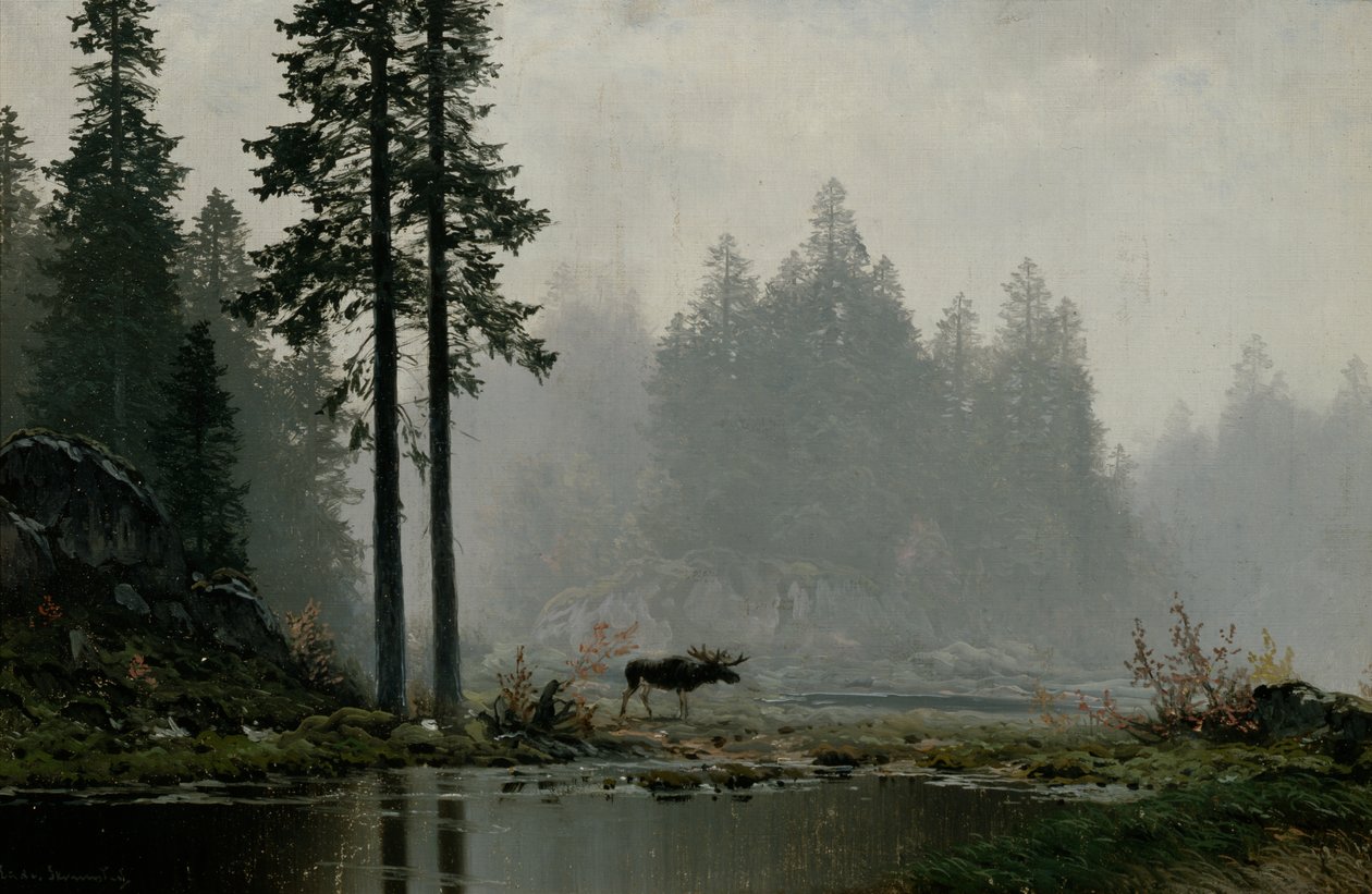 Őszi köd (olaj, vászon) alkotó: Ludvig Skramstad