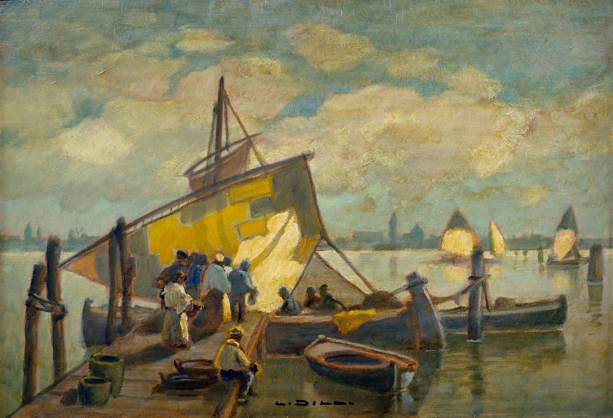 A halászhajó érkezése alkotó: Ludwig Dill
