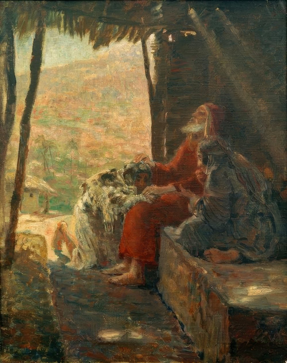 Izsák megáldja Jákóbot alkotó: Ludwig von Hofmann