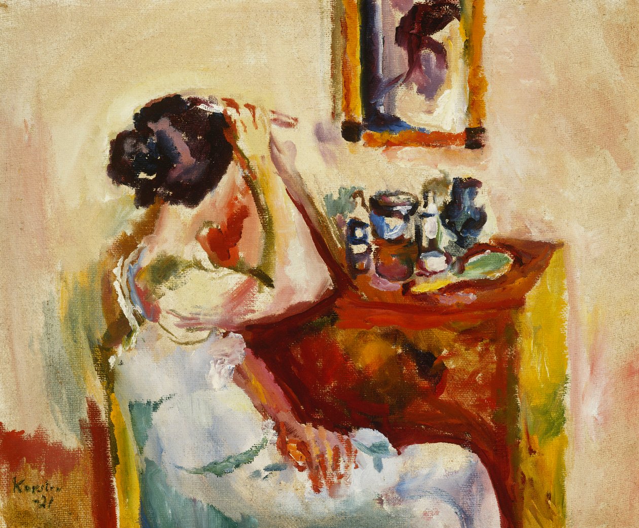 Reggeli mosás; Morgenvask, 1921 alkotó: Ludvik Peter Karsten