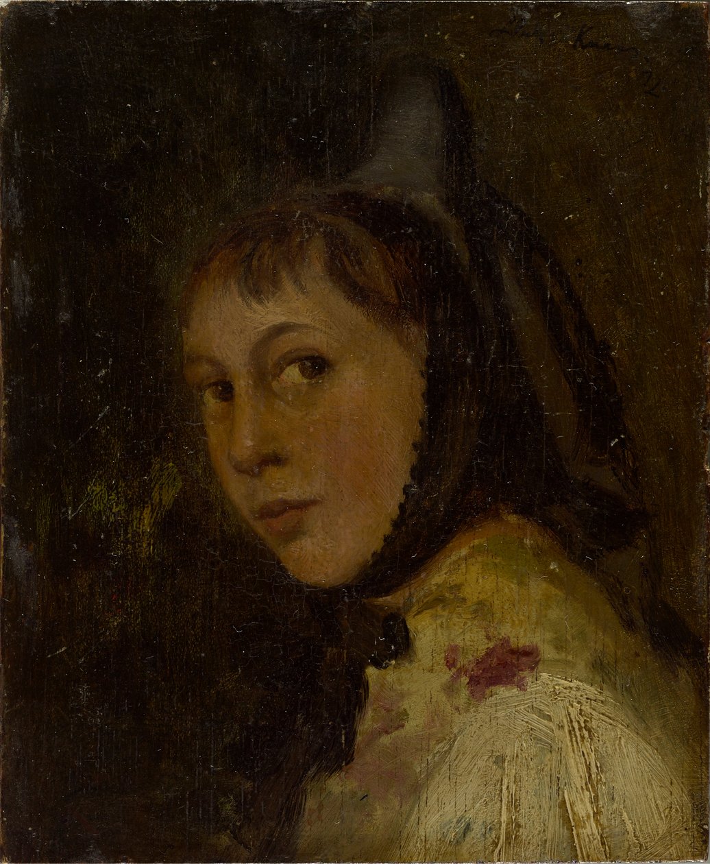 Egy parasztasszony feje alkotó: Ludwig Knaus