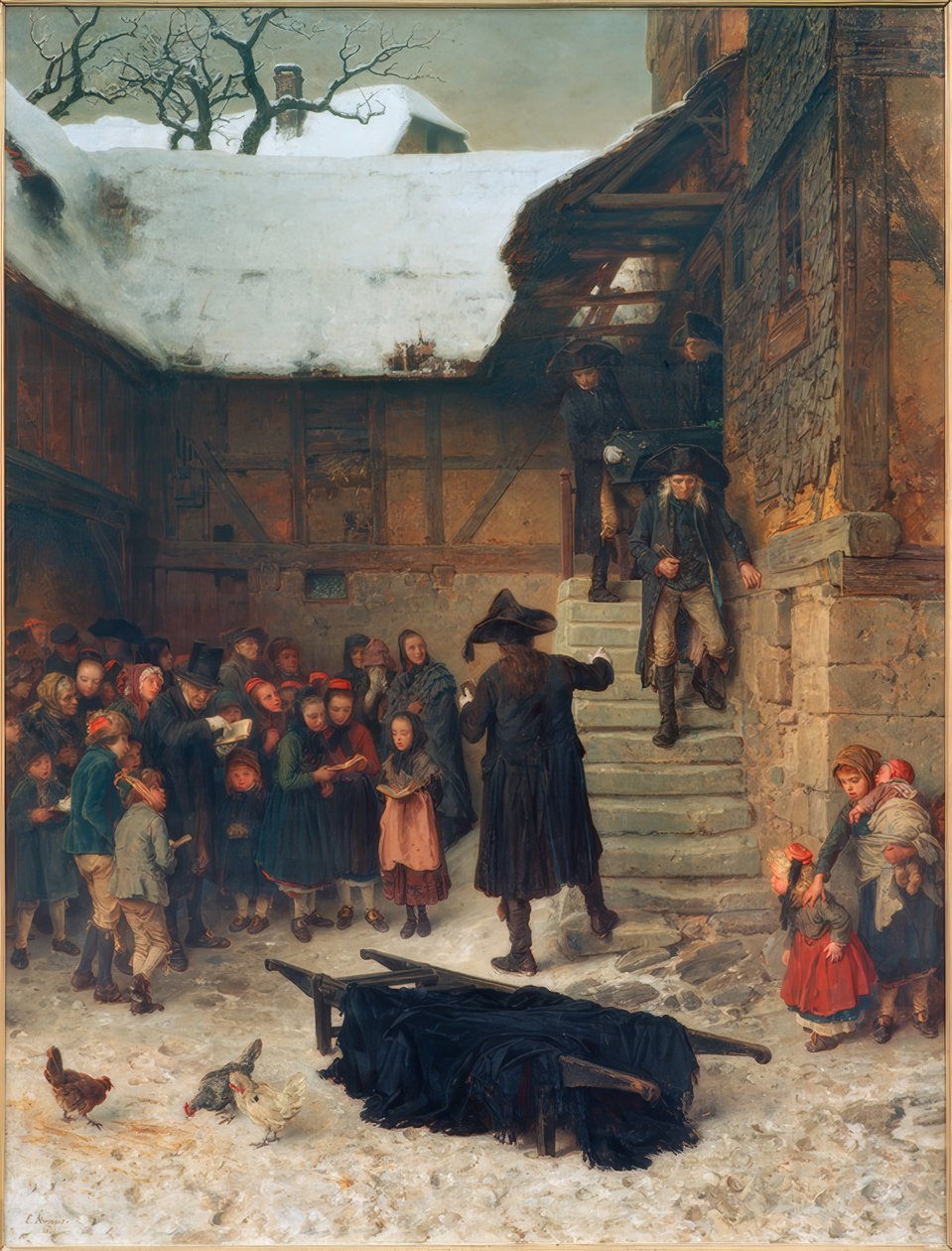 Hessen temetés télen alkotó: Ludwig Knaus