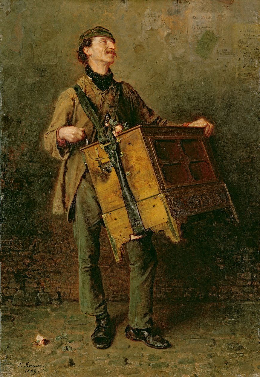 The Hurdy-Gurdy Man, 1869 alkotó: Ludwig Knaus