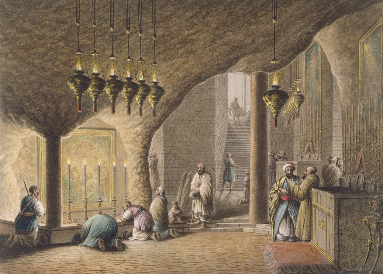 A Születés barlangja, Betlehem, kiadó: William Watts, 1802. alkotó: Luigi Mayer
