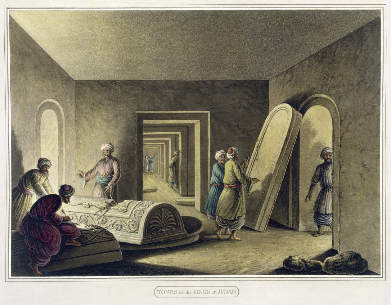 Júda királyainak sírjai, Jeruzsálem, kocsma. William Watts, 1805 alkotó: Luigi Mayer