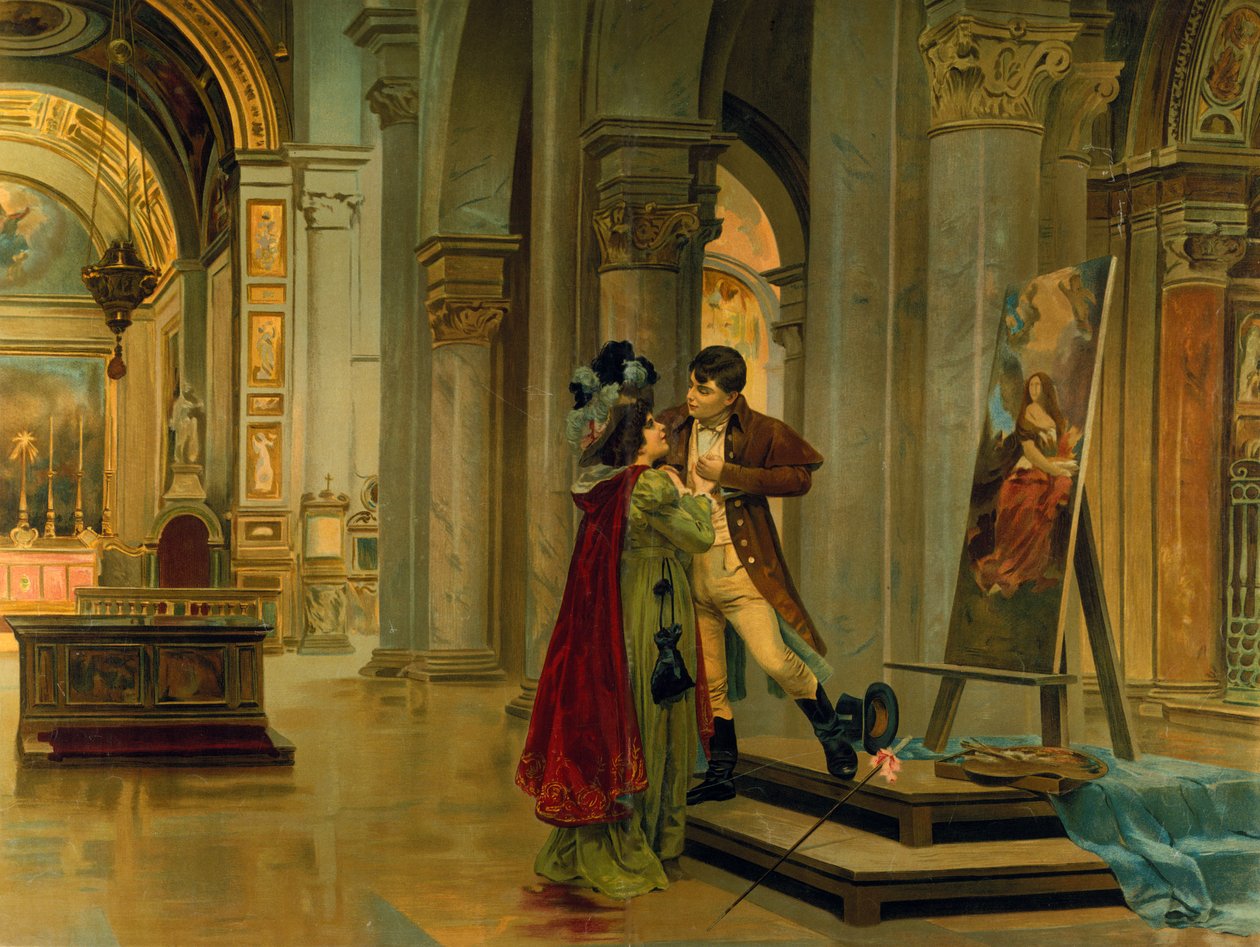 Jelenet a Toscából, Giacomo Puccini alkotó: Luigi Morgari