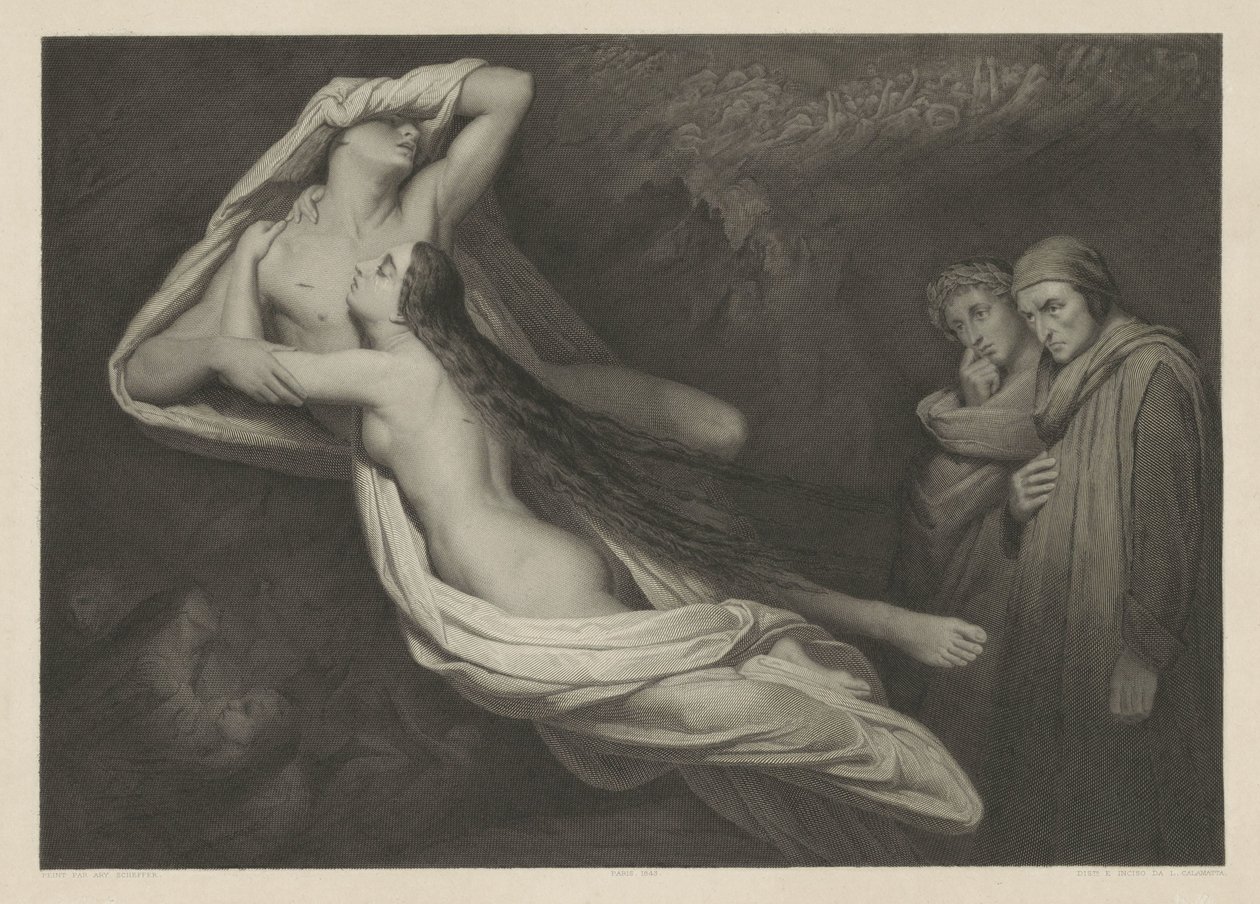 Francesca da Rimini Paolo Malatestában alkotó: Luigi Calamatta