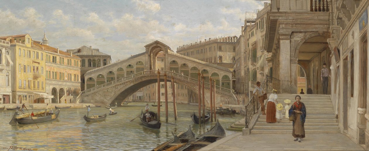Kilátás a Rialto-hídra, Velence alkotó: Luigi Ferrazzi
