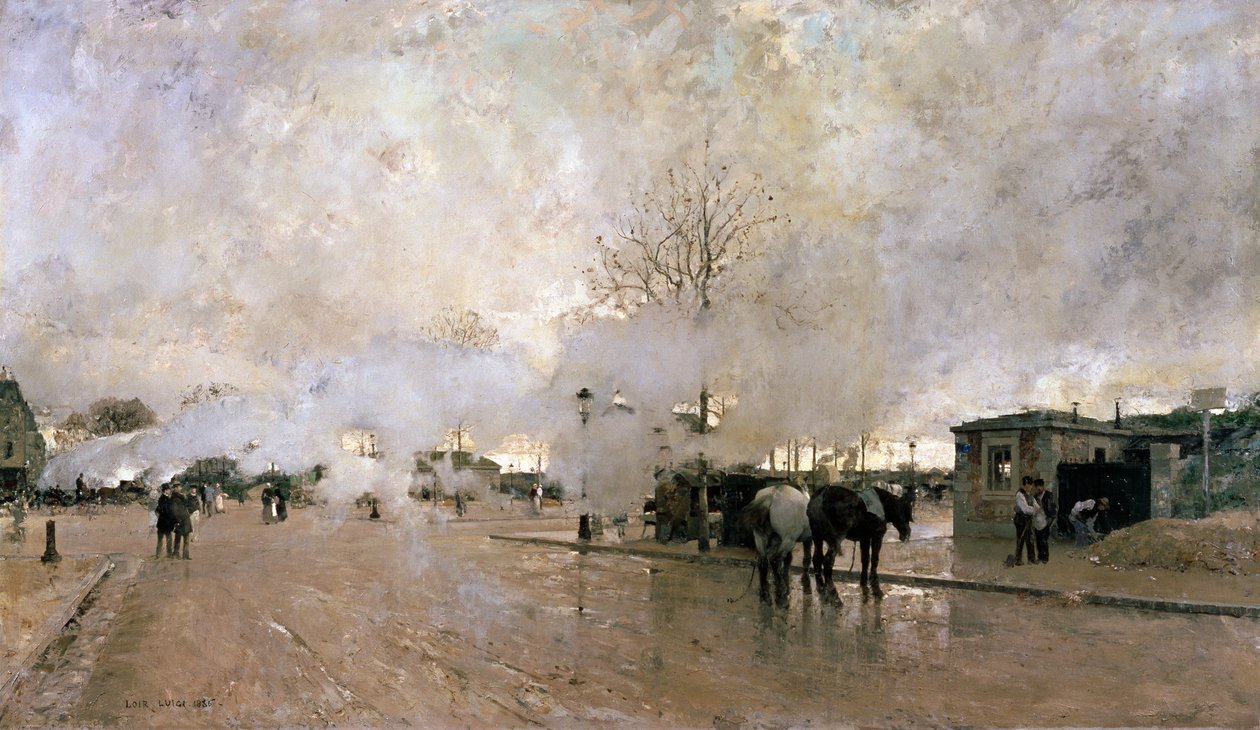 Füst a párizsi áramkörön, 1885. alkotó: Luigi Loir