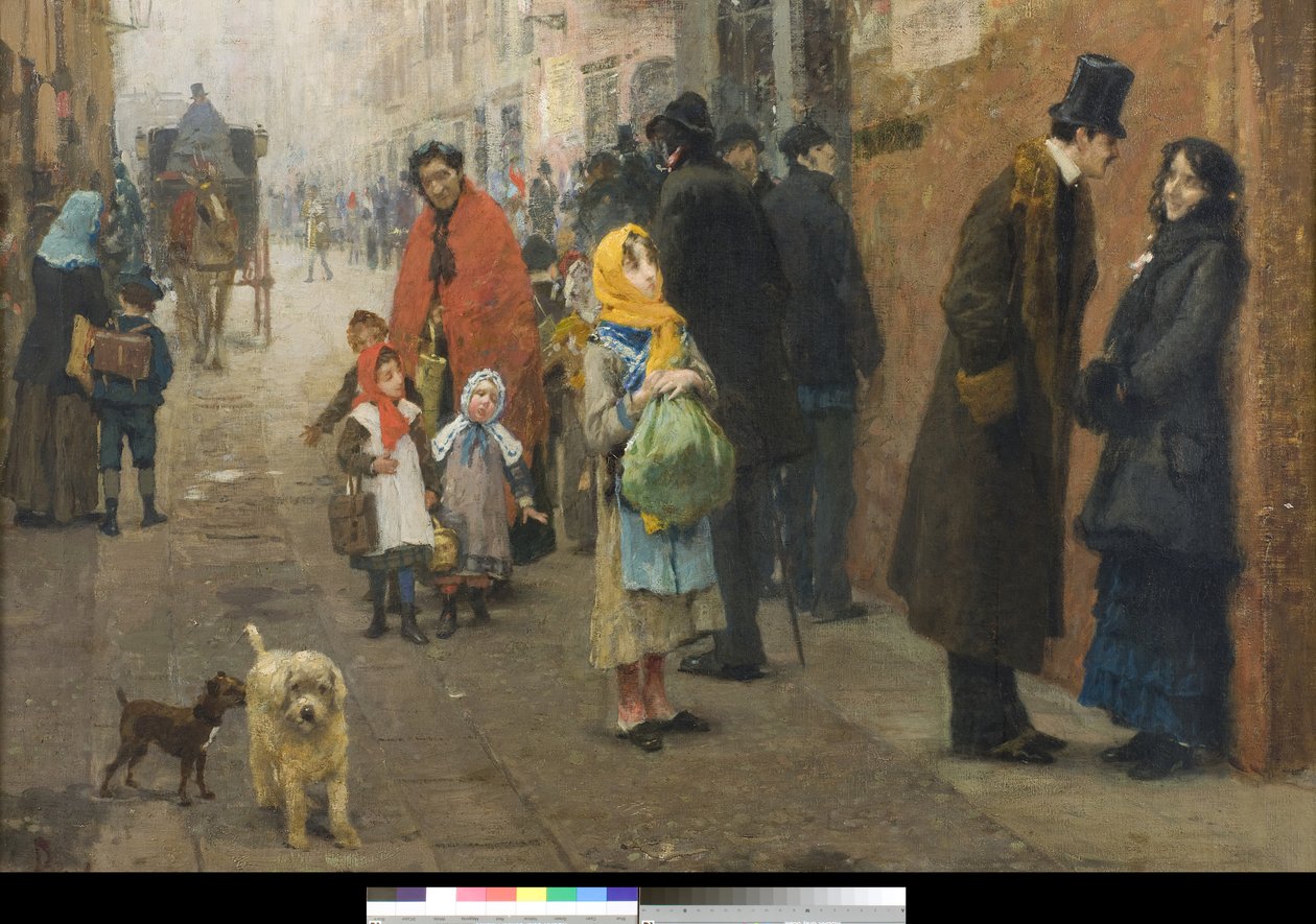 Egy utca Milánóban, 1881 alkotó: Luigi Rossi