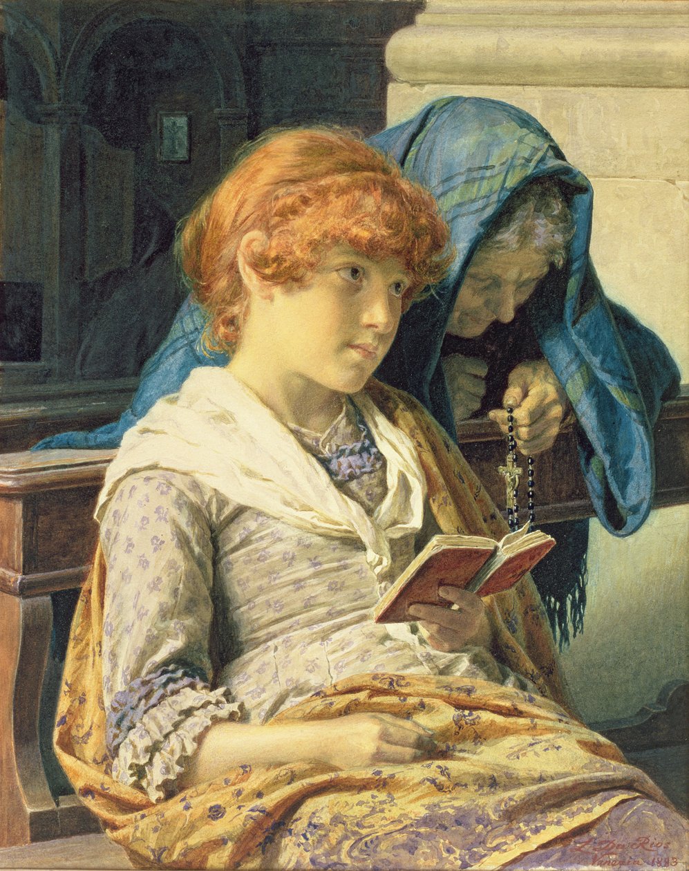 A templomban, 1883 alkotó: Luigi da Rios