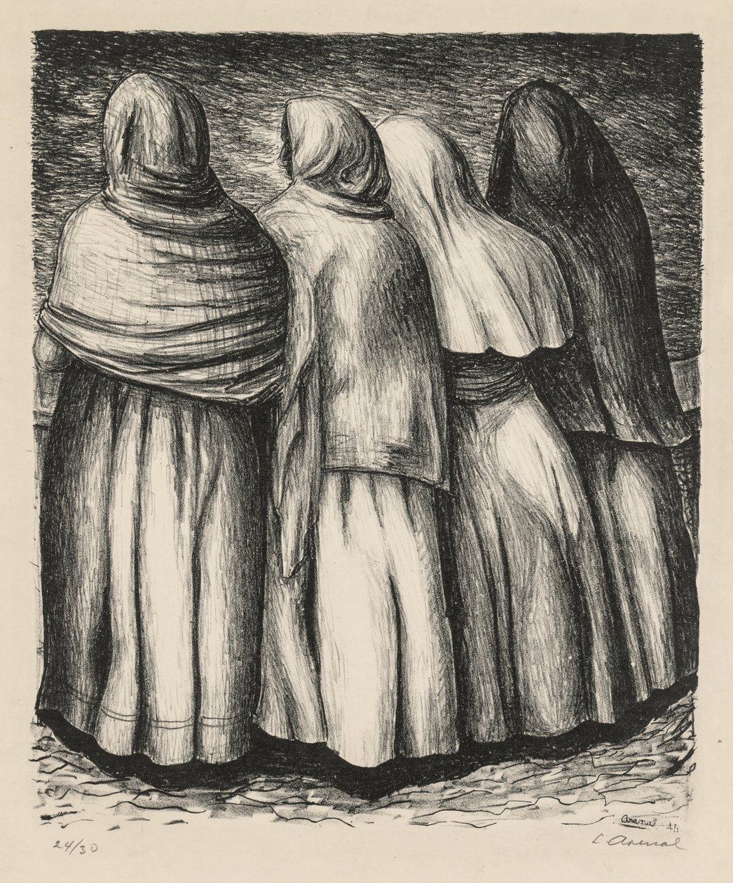 Nők profilban Nők profilban, 1945. alkotó: Luis Arenal