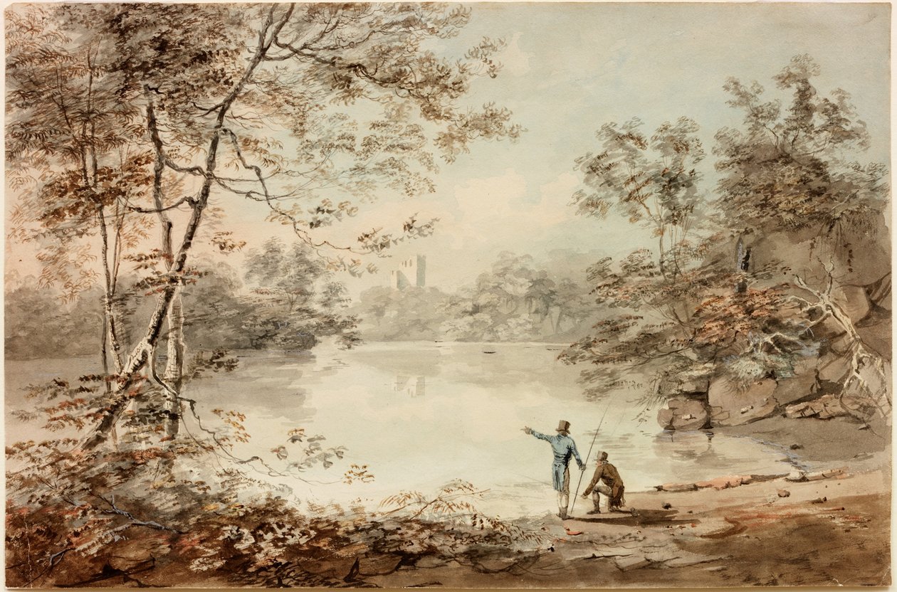 Horgászok a Tyne-on Bywellnél (testszín) alkotó: Luke Clennell