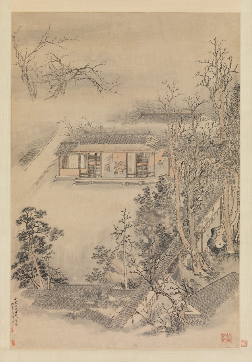 Ivás a bambuszkertben, 1773. alkotó: Luo Ping