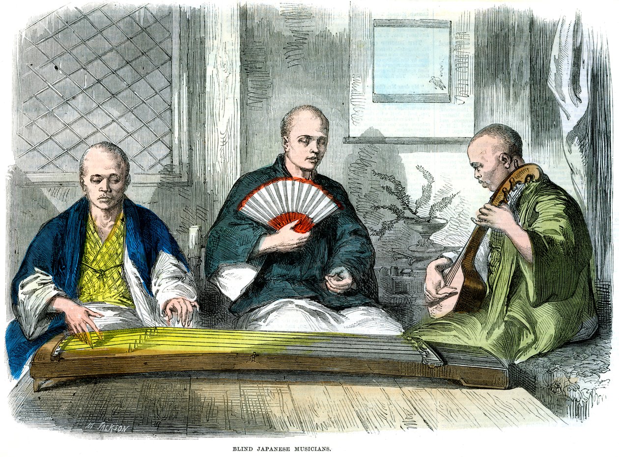 Vak japán zenészek, 1864 alkotó: M. Jackson