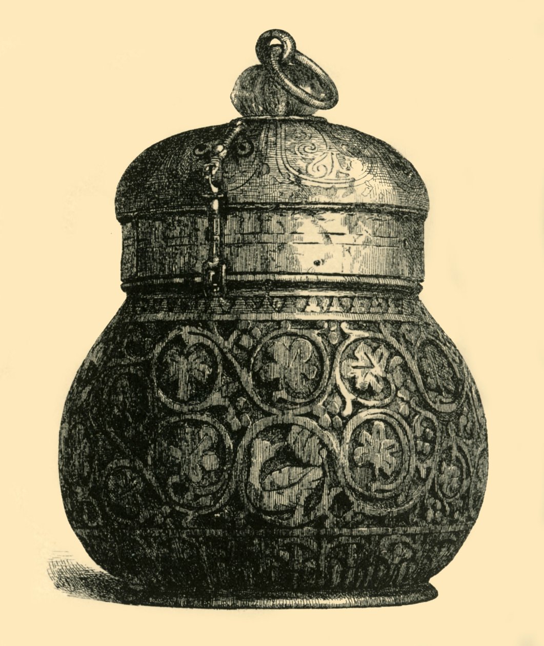 Elefántcsont doboz, i.sz. 750-850, 1881. alkotó: M Sullivan