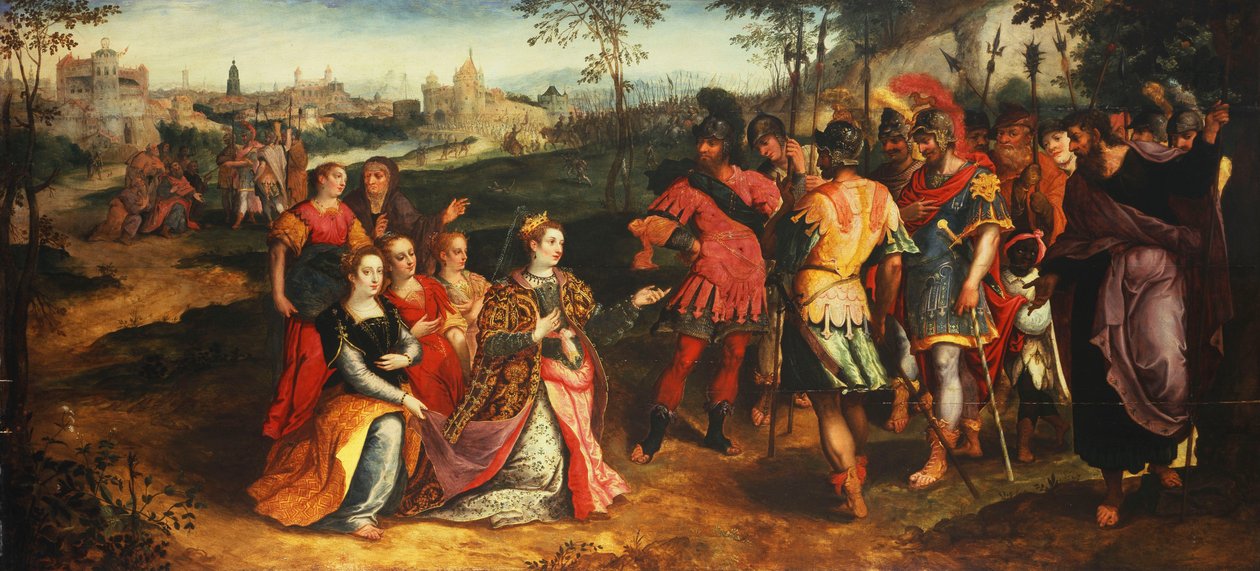 Coriolanus és Volumnia, alkotó: Maarten de Vos