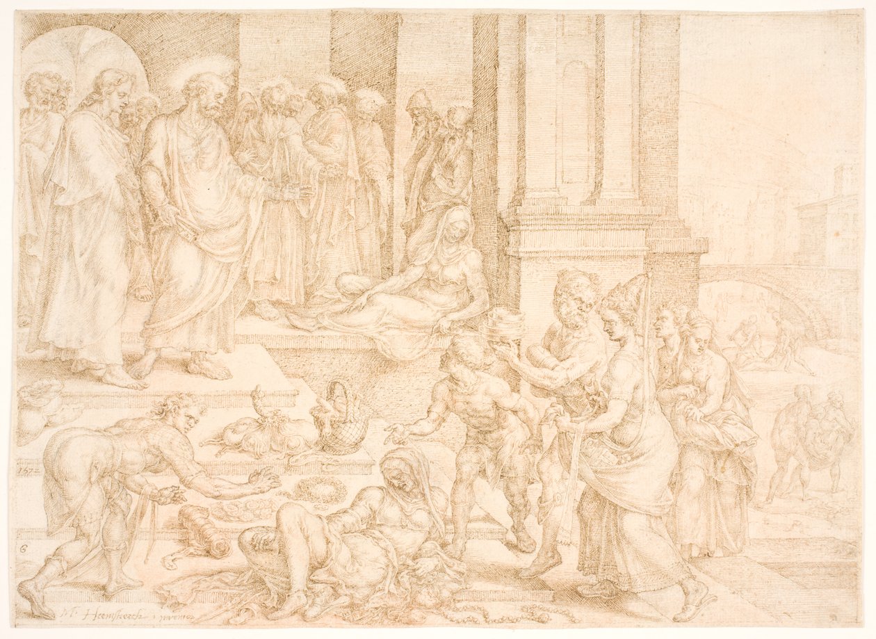 Saphira halála alkotó: Maarten van Heemskerck