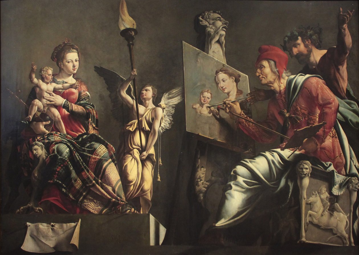 Szent Lukács a Szűz festménye alkotó: Maarten van Heemskerck
