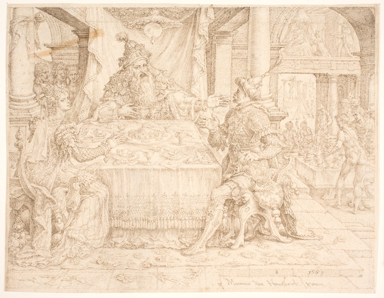 Hámán bukása alkotó: Maarten van Heemskerck
