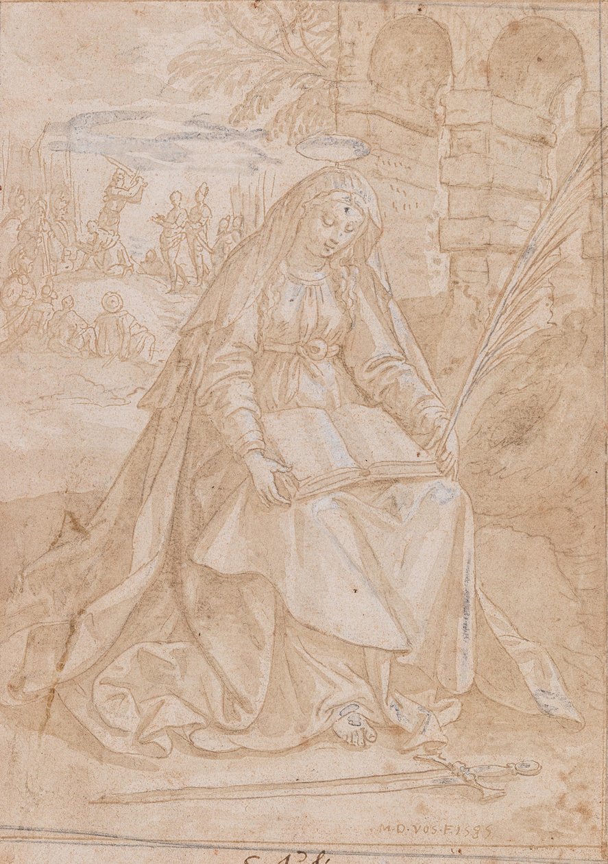 Szent Justinus, 1584. alkotó: Maerten Vos de