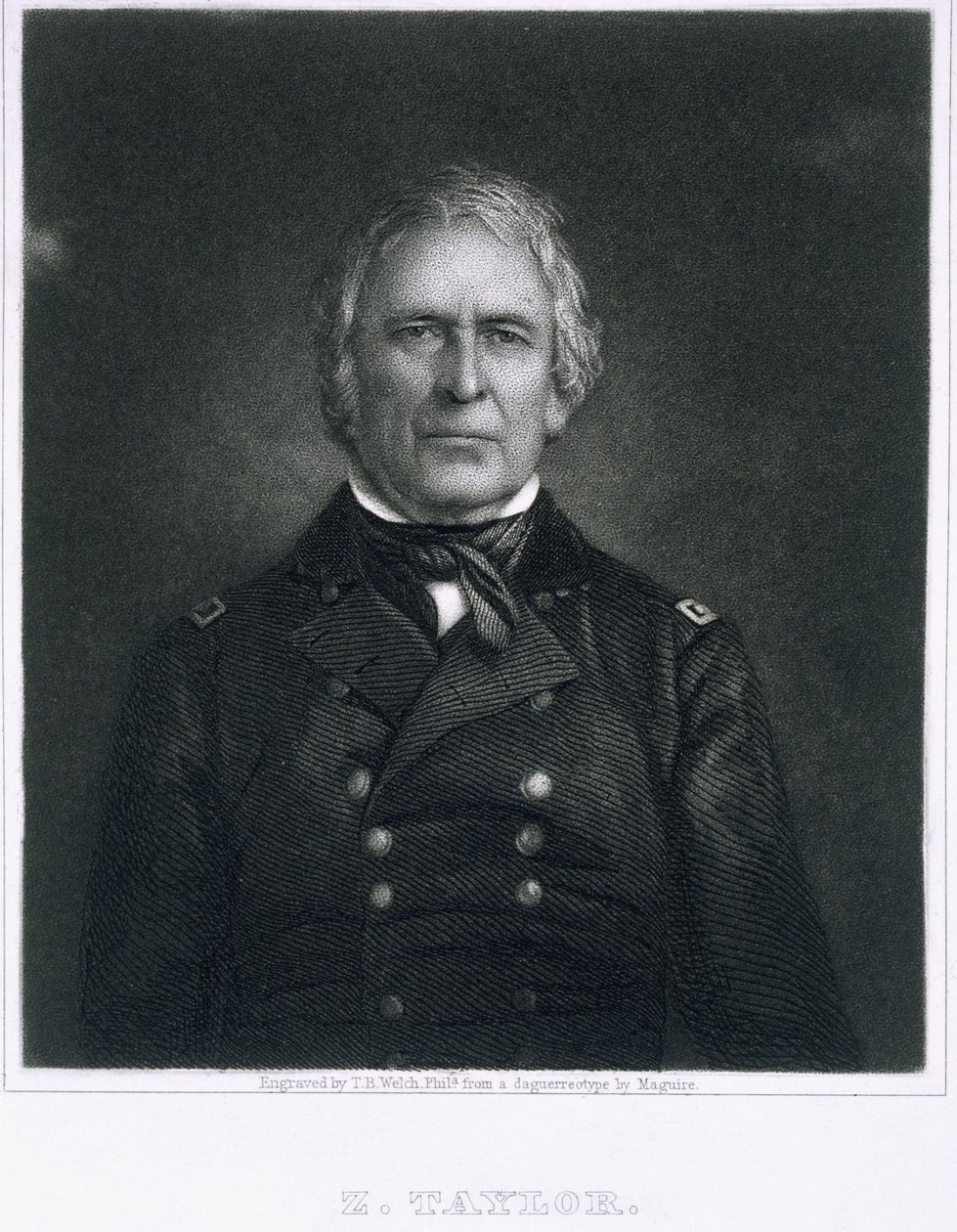 Zachary Taylor, Thomas B. Welch (1814-74) dagerrotípiája után vésve alkotó: Maguire