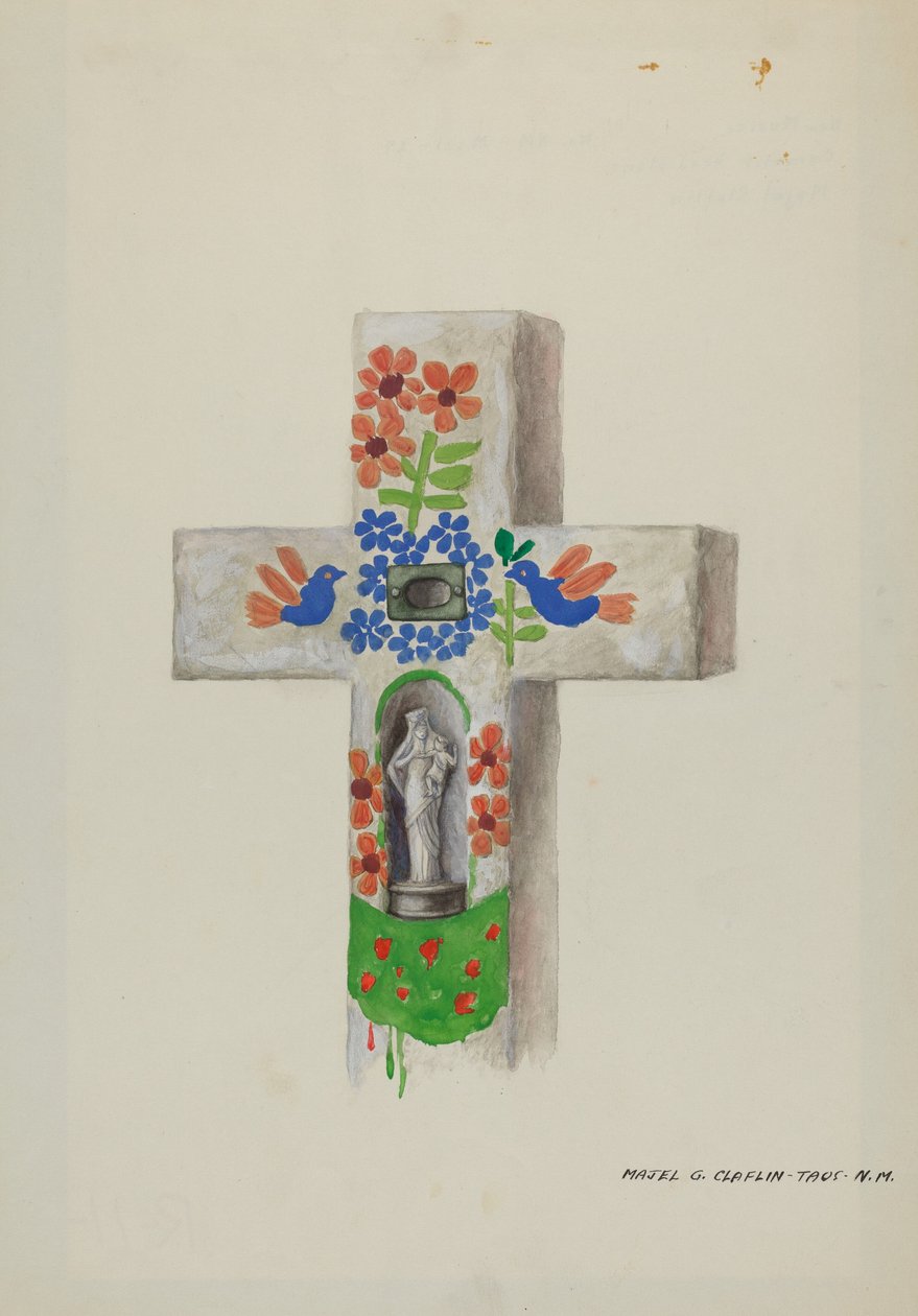 Cementfejkő, c. 1937. alkotó: Majel G. Claflin