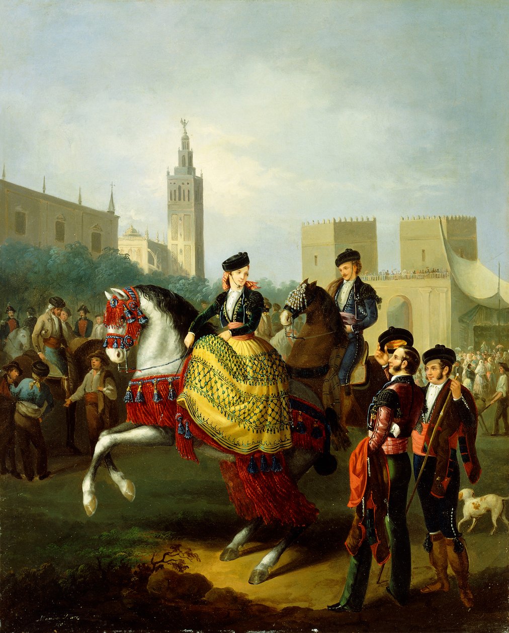 Elegáns figurák Sevillában alkotó: Manuel Barron y Carrillo