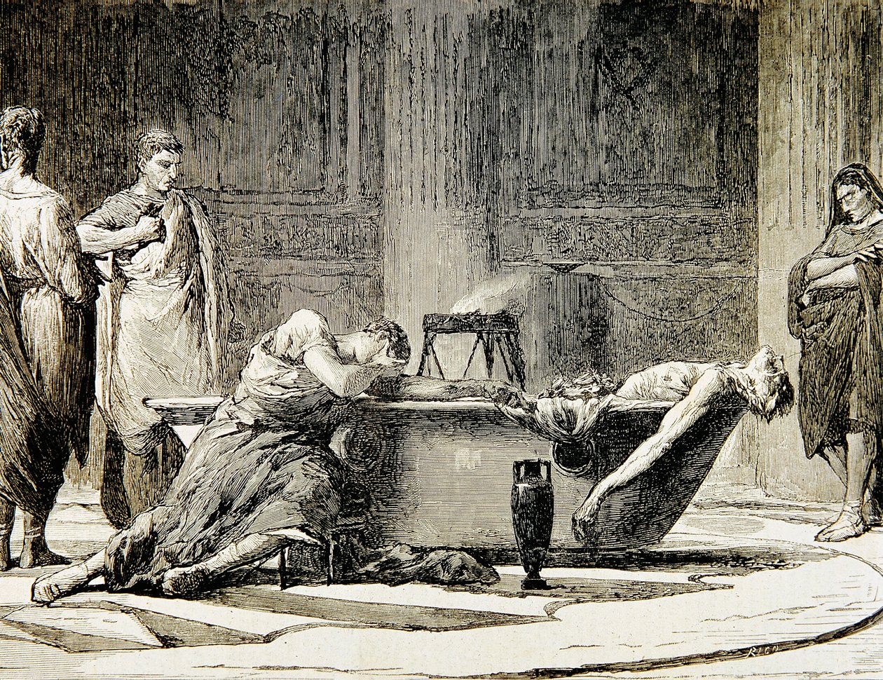 Seneca halála (metszet) alkotó: Manuel Domínguez Sánchez