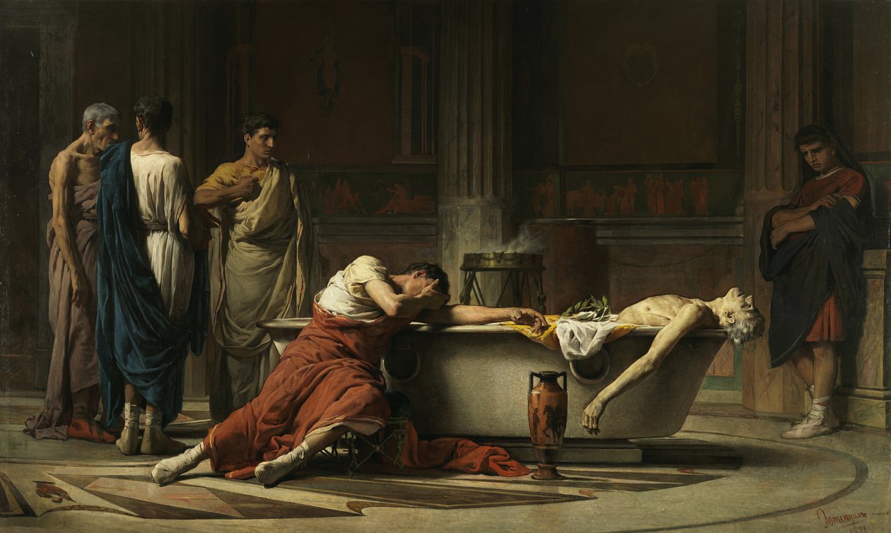 Seneca halála, 1871 alkotó: Manuel Domínguez Sánchez
