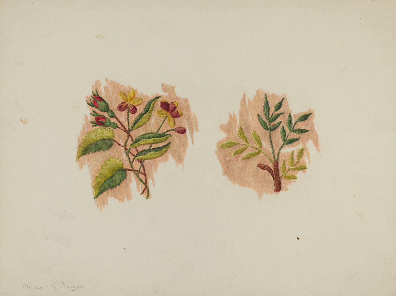 Selyem alsószoknya töredék, c. 1939. alkotó: Manuel G. Runyan