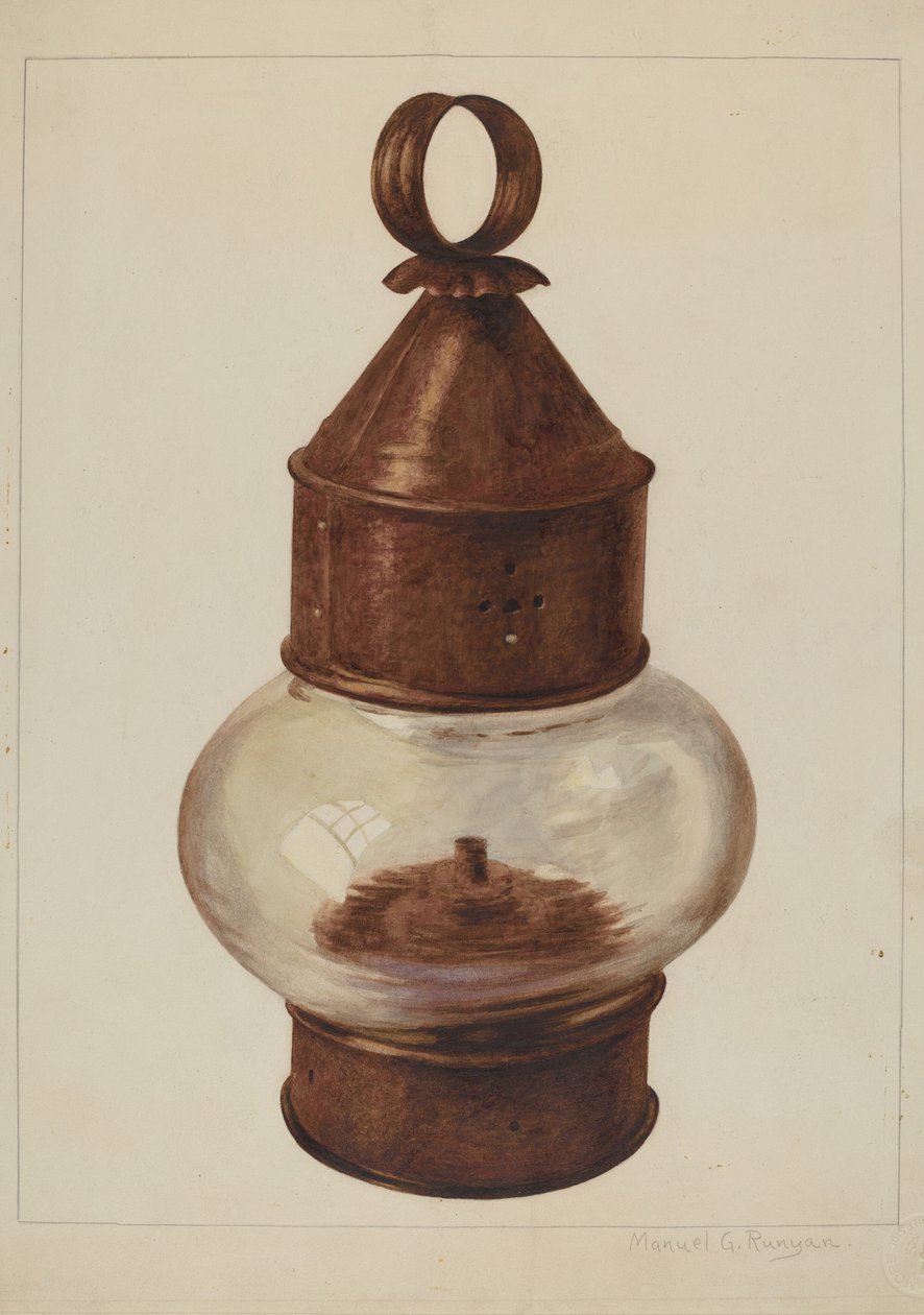 Utcai függőlámpa, c. 1938. alkotó: Manuel G. Runyan