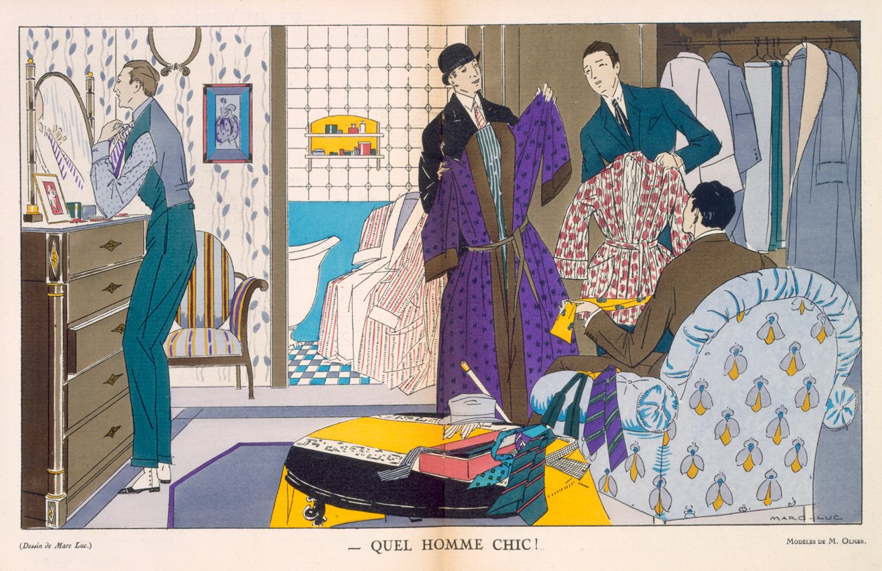 Milyen elegáns férfi, férfidivat, 1921 alkotó: Marc Luc
