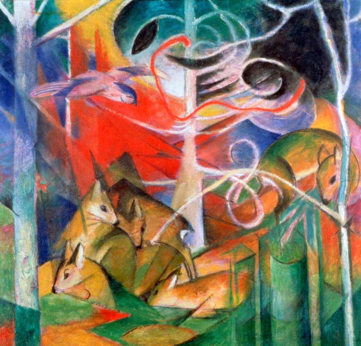 „Szarvas az erdőben I”, 1911 alkotó: Franz Marc