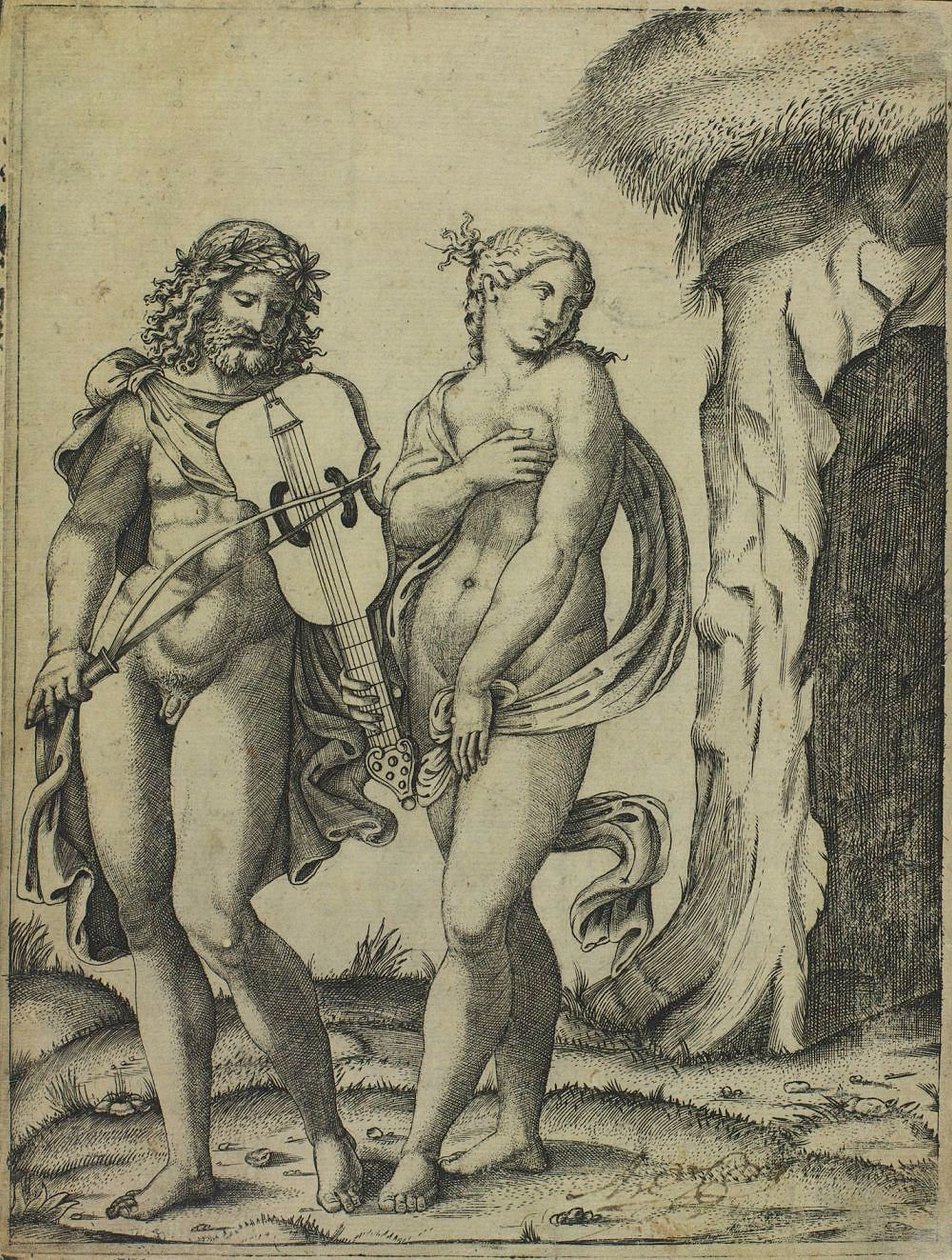 Orfeusz és Euridiké alkotó: Marcantonio Raimondi