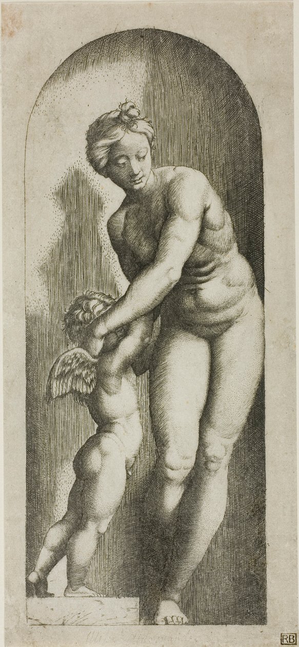 Vénusz és Ámor alkotó: Marcantonio Raimondi