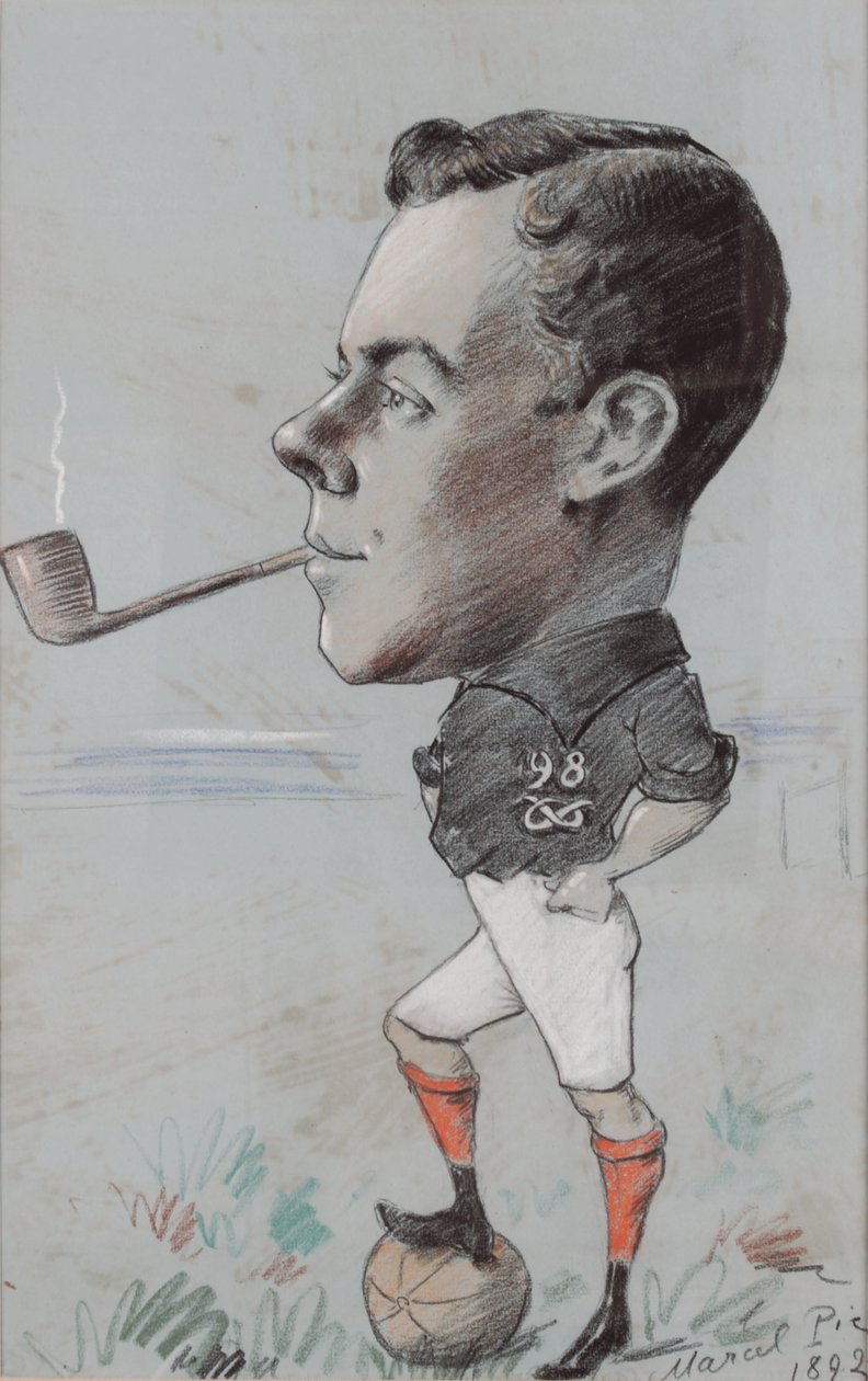 Pipe Smoking labdarúgó, a 98. North Staffordshire ezred, 1892 (kréta papíron) alkotó: Marcel Pic