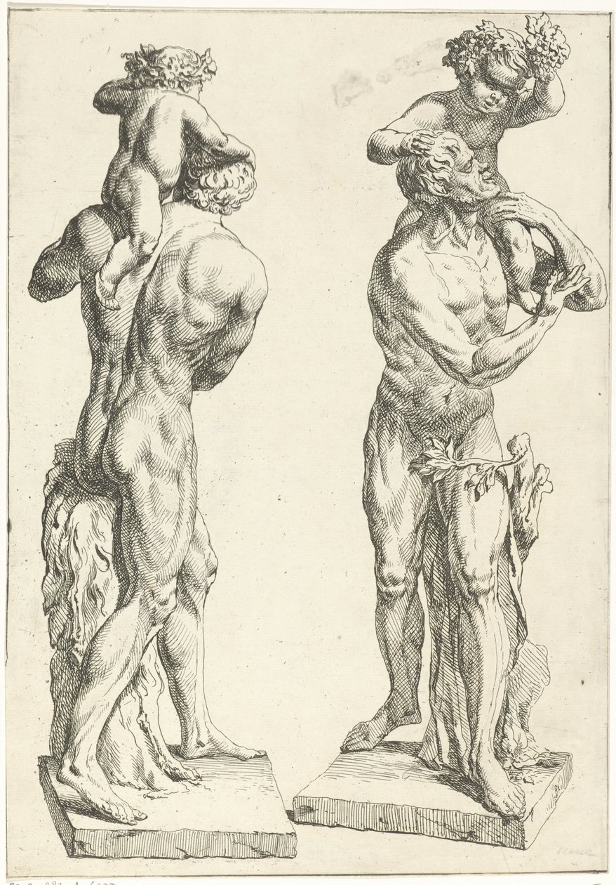 Silenus met de Jonge Bacchus alkotó: Marcellus Laroon (I)