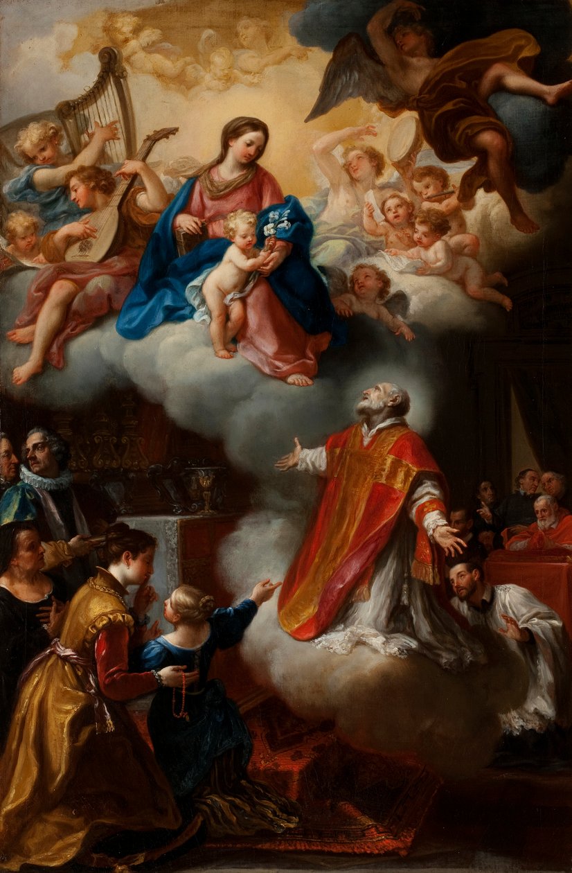 Néri Szent Fülöp látomása, 1721 alkotó: Marco Benefial