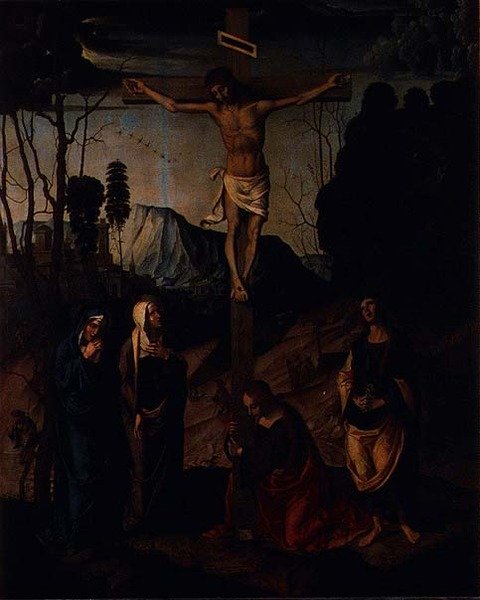 Keresztrefeszítés, 1510 körül (tábla) alkotó: Marco Palmezzano