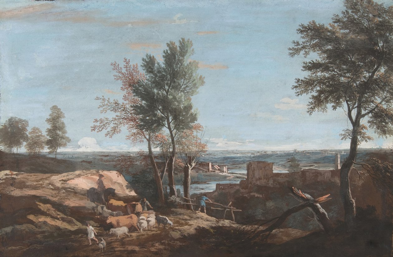 Kiterjedt pásztortáj, kb. 1700-1730. alkotó: Marco Ricci