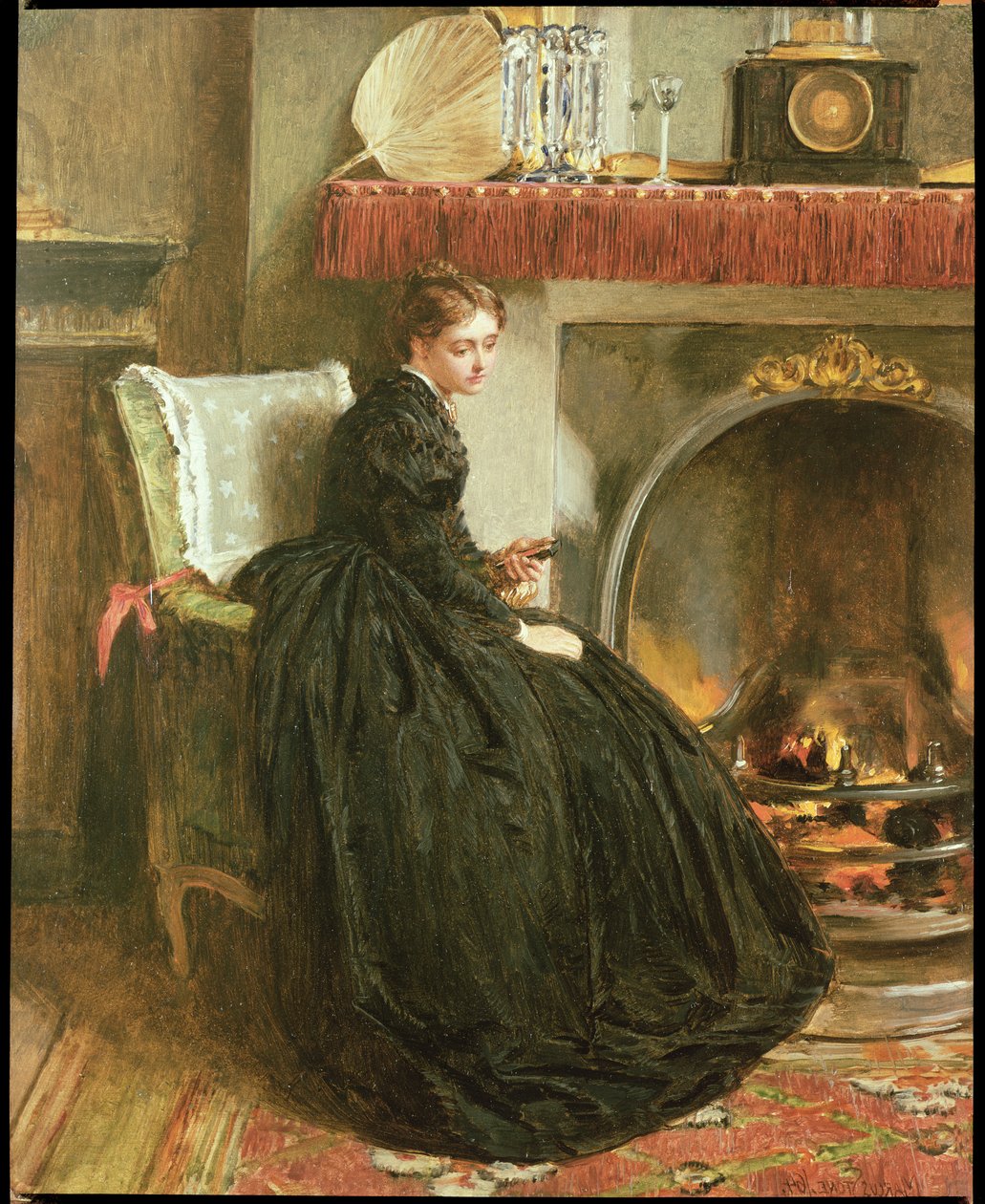 Elveszett a gondolatban, 1864 (olaj, vászon) alkotó: Marcus Stone