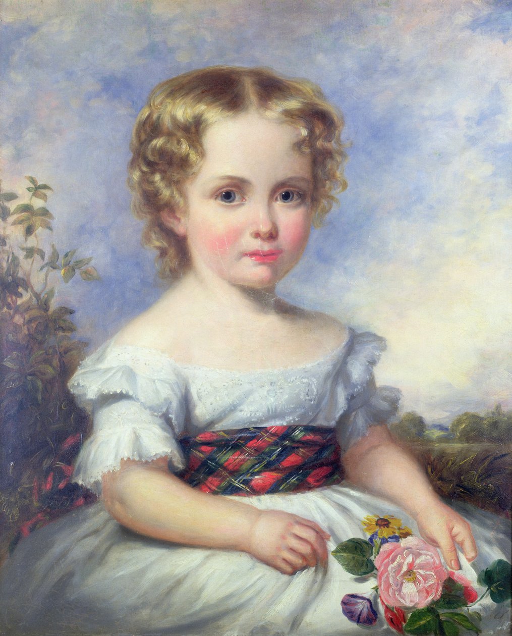 Egy fiatal lány portréja, sárvédővel alkotó: Margaret Sarah Carpenter