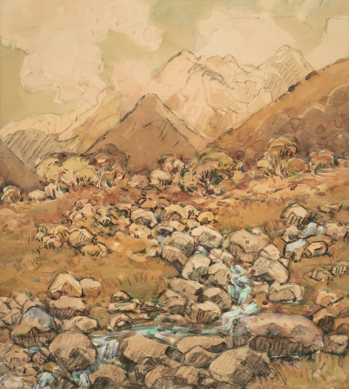 A Mount Cook látképe alkotó: Margaret Stoddart