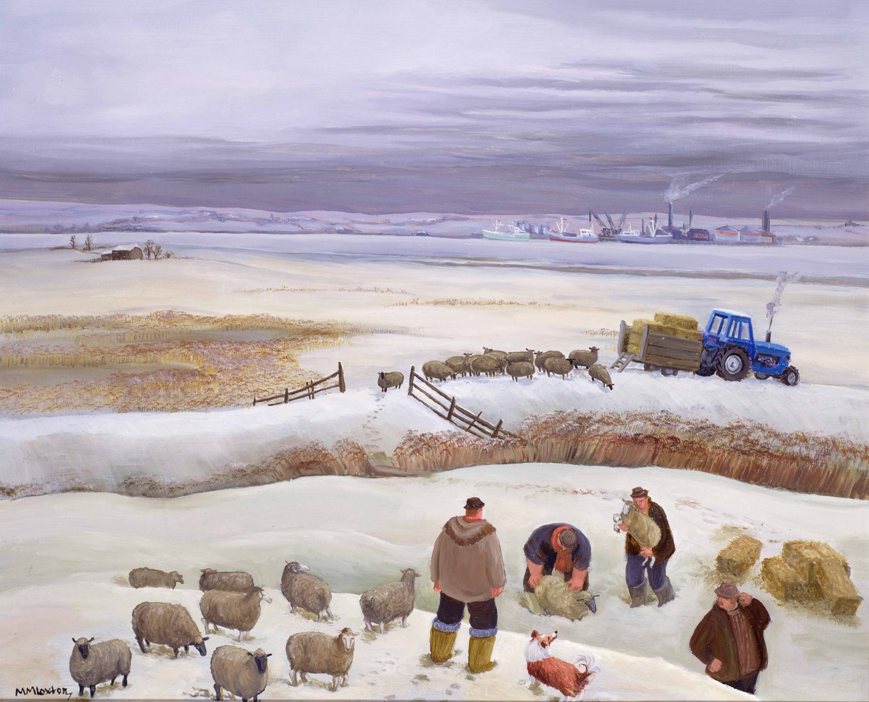 Téli havazás (festmény) alkotó: Margaret Loxton